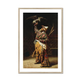 Rich Kyrgyz Hunter with a Falcon - Vasily Vereshchagin Art Print, Colorfully Dressed Warrior Performer Feathered Headdress Ornate