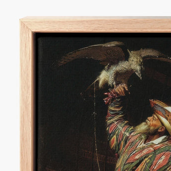 Rich Kyrgyz Hunter with a Falcon - Vasily Vereshchagin Art Print / Canvas Framed Man Colorful Attire Eagle Encased, Central Asian Falconry,
