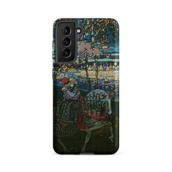 Riding Couple - Wassily Kandinsky Samsung Case, Black Smartphone Case Colorful Abstract Painting Person Horseback