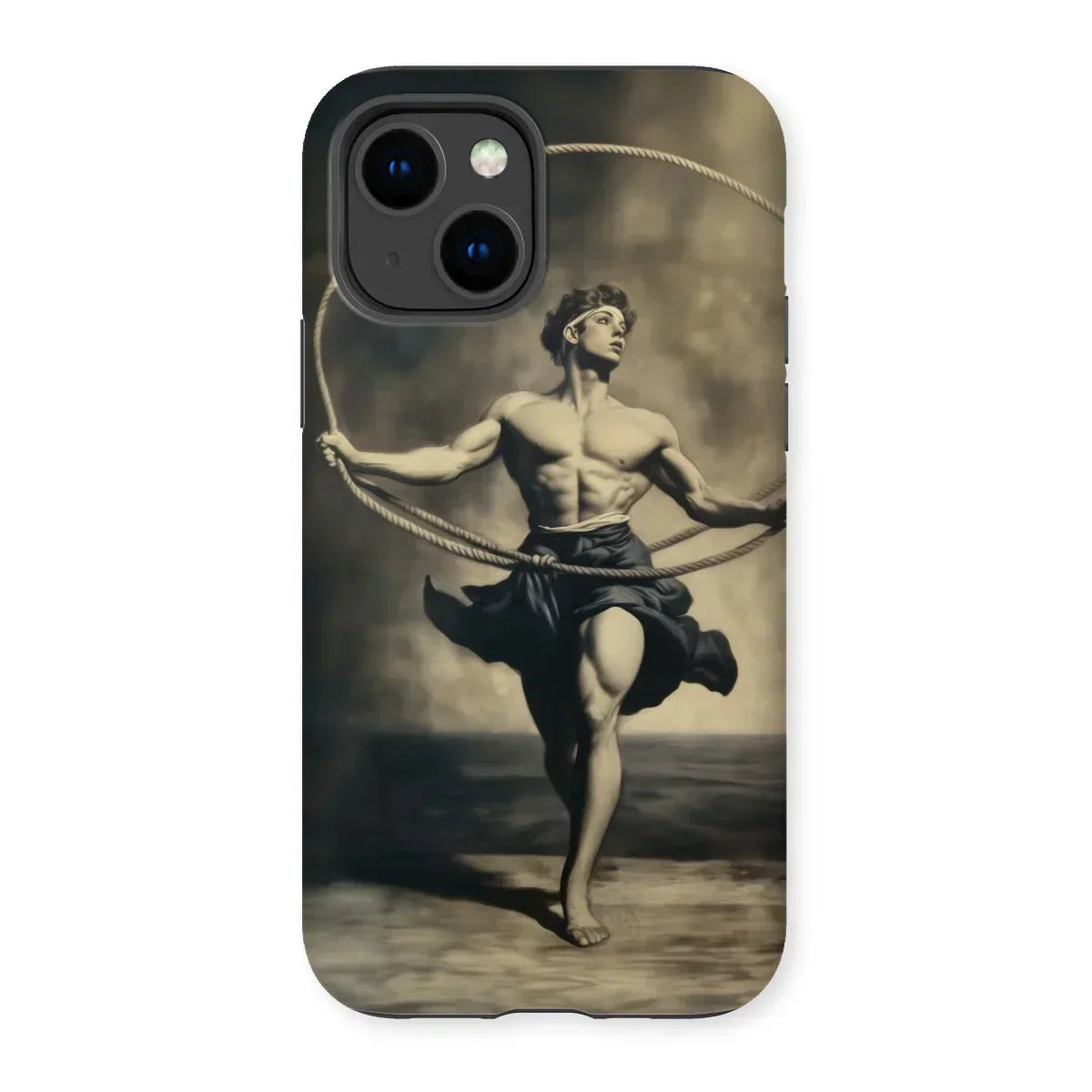 Ringleader - Gay Neoclassical Art Iphone Case, 14 / Matte, Phone Case Vintage Photograph Male Dancer Hoop