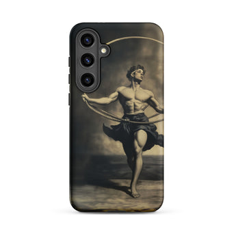 Ringleader - Gay Neoclassical Art Samsung Case, Galaxy S24 Plus / Matte, Black Phone Case Classical-style Painting Muscular Man Rope
