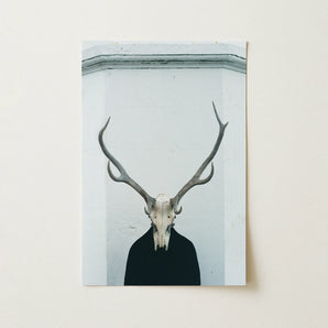 Ritual - Creepy Deer Skull Art Print / Canvas, 12x18’’ / 31x46cm / Unframed / no Border, Posters Prints & Visual Artwork, Toby Leon