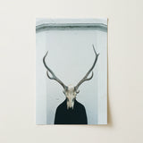 Ritual - Creepy Deer Skull Art Print / Canvas, 12x18’’ / 31x46cm / Unframed / no Border, Posters Prints & Visual Artwork, Toby Leon
