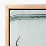 Light Wood-framed Canvas Art Minimalist Monochromatic Design Subtle Figure Stands