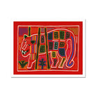 Roaring Tiger Appliqué - Mola Embroidery Art Print Posters Prints & Visual Artwork