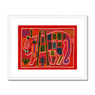 Roaring Tiger Appliqué - Mola Embroidery Art Print