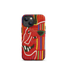 Roaring Tiger Appliqué Mola Embroidery Iphone Case, 13 Mini / Matte, Red Phone Case Colorful Animal Design