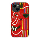 Roaring Tiger Appliqué - Mola Embroidery Iphone Case, 14 / Matte, Colorful Phone Case Abstract Red Face Design Vibrant