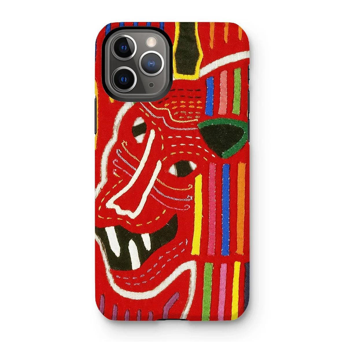 Roaring Tiger Appliqué - Mola Embroidery Iphone Case 11 Pro / Matte Mobile Phone Cases