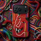 Roaring Tiger Appliqué - Mola Embroidery Iphone Case, Mobile Phone Cases, Toby Leon
