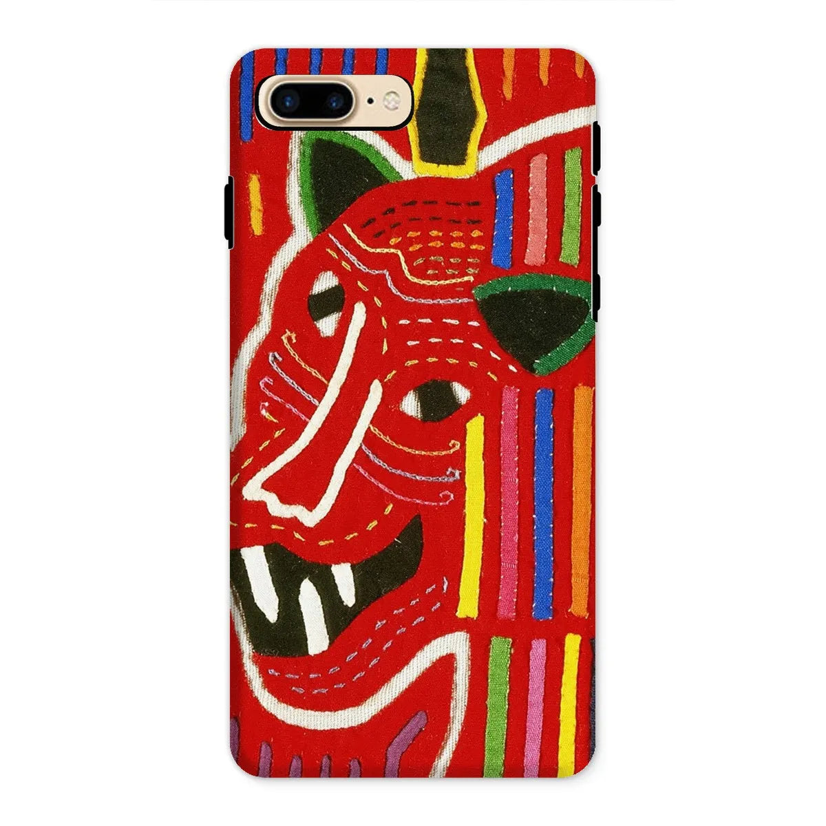 Roaring Tiger - Mola Needlework Art Phone Case - Iphone 8 Plus / Matte - Mobile Phone Cases - Aesthetic Art