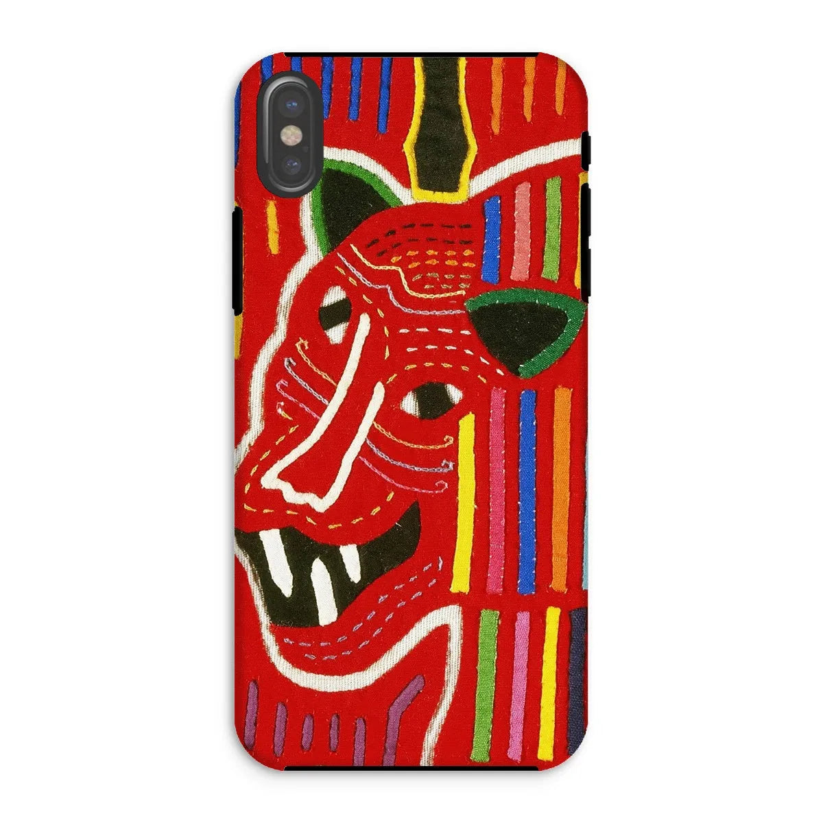 Roaring Tiger - Mola Needlework Art Phone Case - Iphone Xs / Matte - Mobile Phone Cases - Aesthetic Art