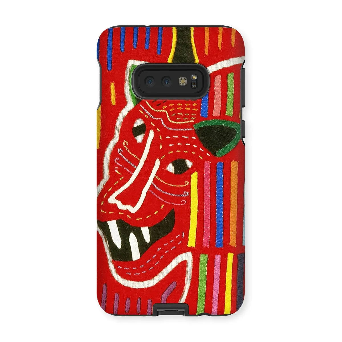 Roaring Tiger - Mola Needlework Art Phone Case - Samsung Galaxy S10e / Matte - Mobile Phone Cases - Aesthetic Art