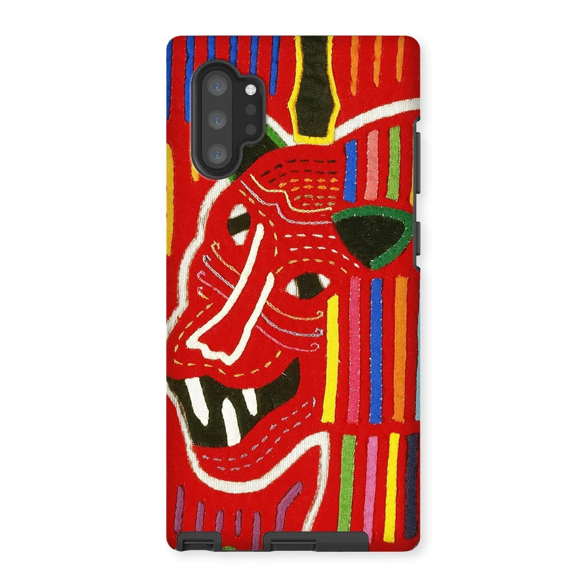Roaring Tiger - Mola Needlework Art Phone Case - Samsung Galaxy Note 10p / Matte - Mobile Phone Cases - Aesthetic Art
