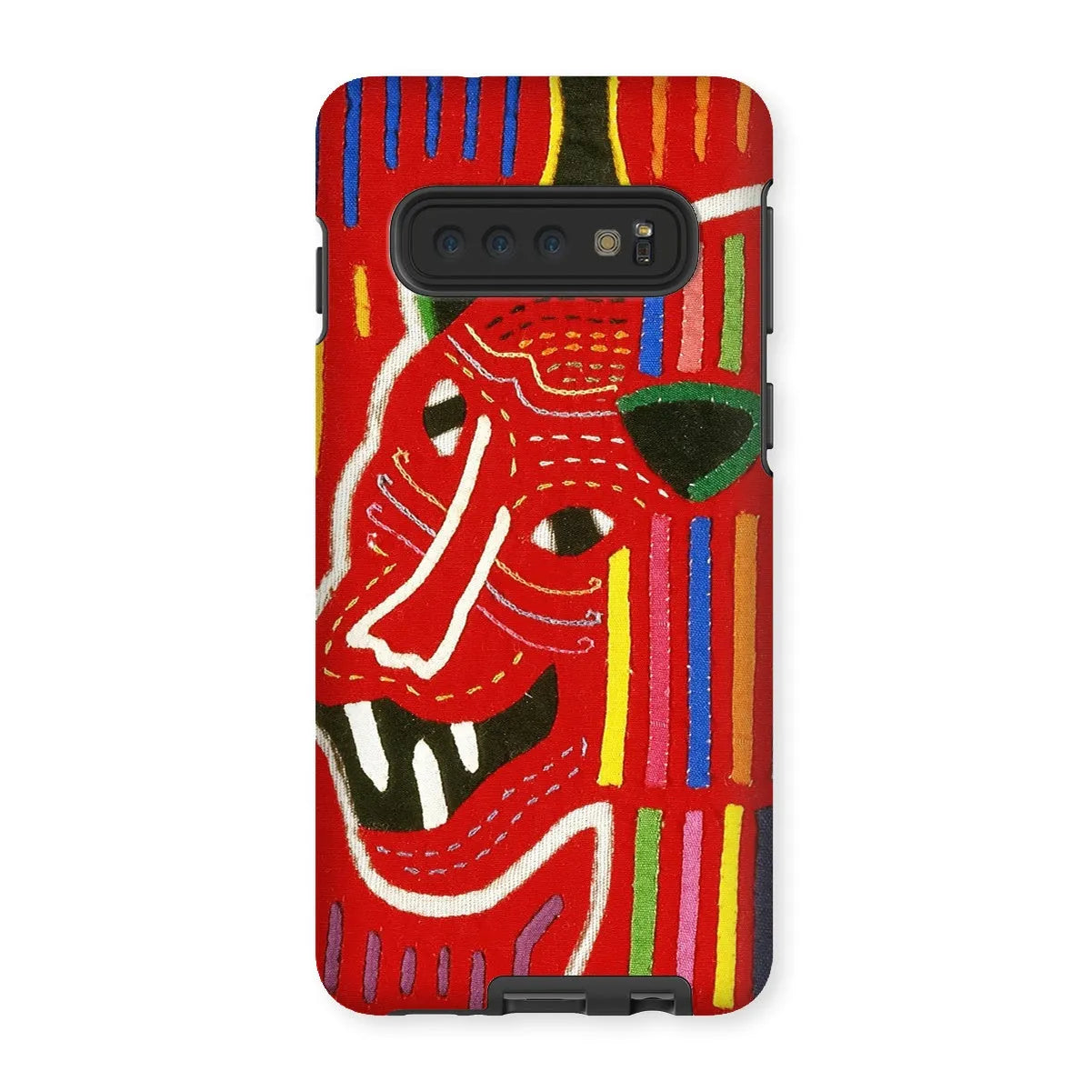 Roaring Tiger - Mola Needlework Art Phone Case - Samsung Galaxy S10 / Matte - Mobile Phone Cases - Aesthetic Art