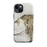 Roaring Tiger - Ohara Koson Shin-hanga Phone Case Iphone 15 Plus / Matte Tiger-themed Phone Case Ohara Koson, Koson’s Fierce Tiger, Koson