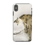 Roaring Tiger - Ohara Koson Shin-hanga Phone Case Iphone Xs Max / Matte Phone Case Artistic Illustration Tiger Snowy Landscape Ohara Koson,