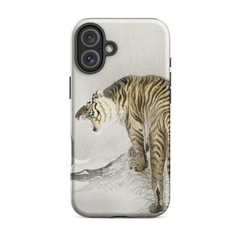 Roaring Tiger - Ohara Koson Shin-hanga Phone Case Iphone 16 Plus / Matte Tiger-themed Phone Case Ohara Koson, Koson’s Fierce Tiger, Koson
