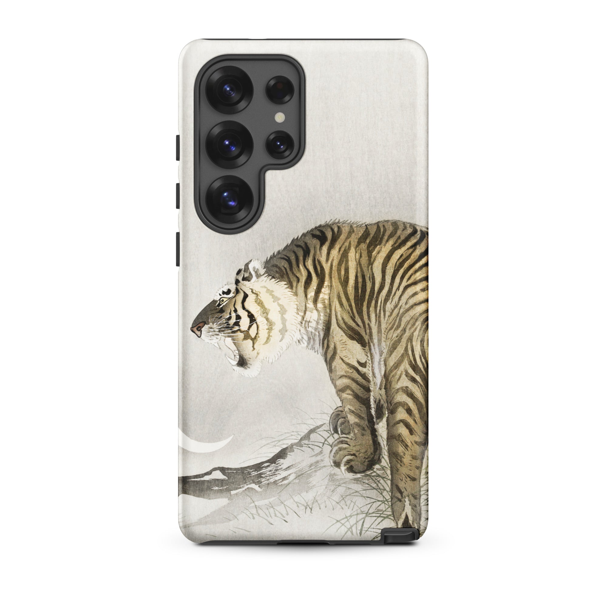 Roaring Tiger Ohara Koson Shin Hanga Samsung Case, Galaxy S25 Ultra / Matte, White Phone Case Tiger Illustration