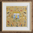 Robyn - Surreal Pop Art Bird Collage Print, 12x12’’ / 31x31cm / Natural Frame / 2’’ Matboard, Framed Artwork Person Gardening Window