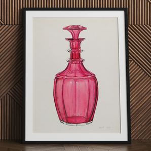 Rose Pink Carafe - Janet Riza 1930s Glassware Art Print