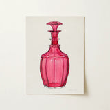 Rose Pink Carafe - Janet Riza 1930s Glassware Art Print / Canvas, 12x16’’ / 31x41cm / Unframed / no Border, Posters Prints & Visual