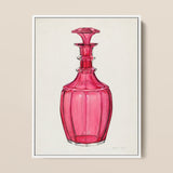 Rose Pink Carafe - Janet Riza 1930s Glassware Art Print / Canvas, 12x16’’ / 31x41cm / White Frame, Posters Prints & Visual Artwork, Toby