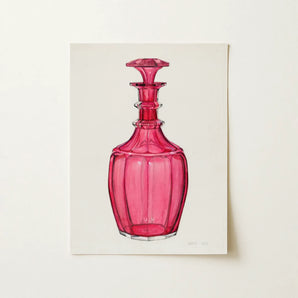 Rose Pink Carafe - Janet Riza 1930s Glassware Art Print / Canvas, Janet Riza’s 1930s Pink Glass Decanter, 1930s Pink Glass Decanter Art