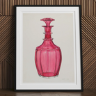 Rose Pink Carafe - Janet Riza 1930s Glassware Art Print Posters Prints & Visual Artwork