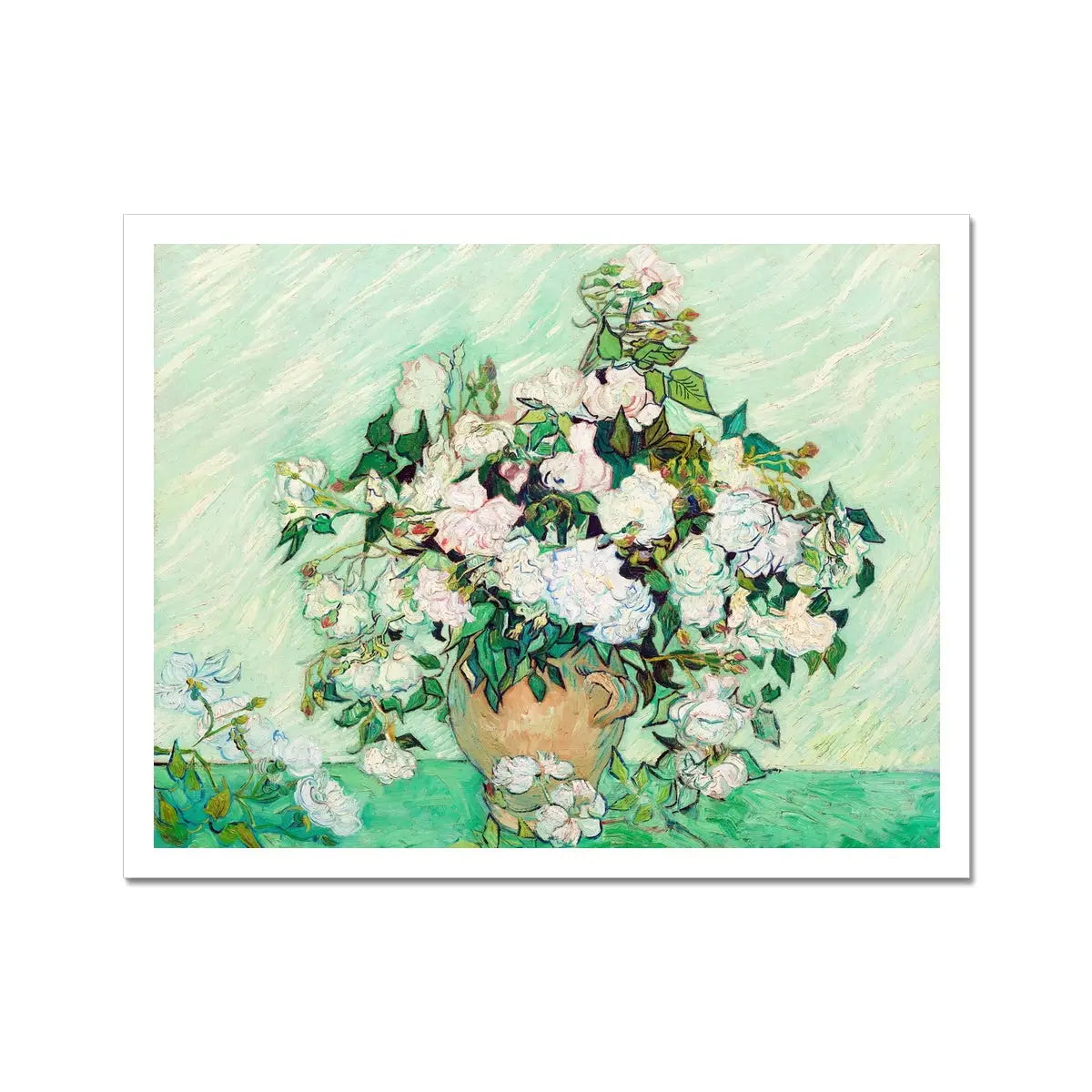 White Roses - Vincent Van Gogh Fine Art Print - 14’’x11’’ - Posters Prints & Visual Artwork - Aesthetic Art