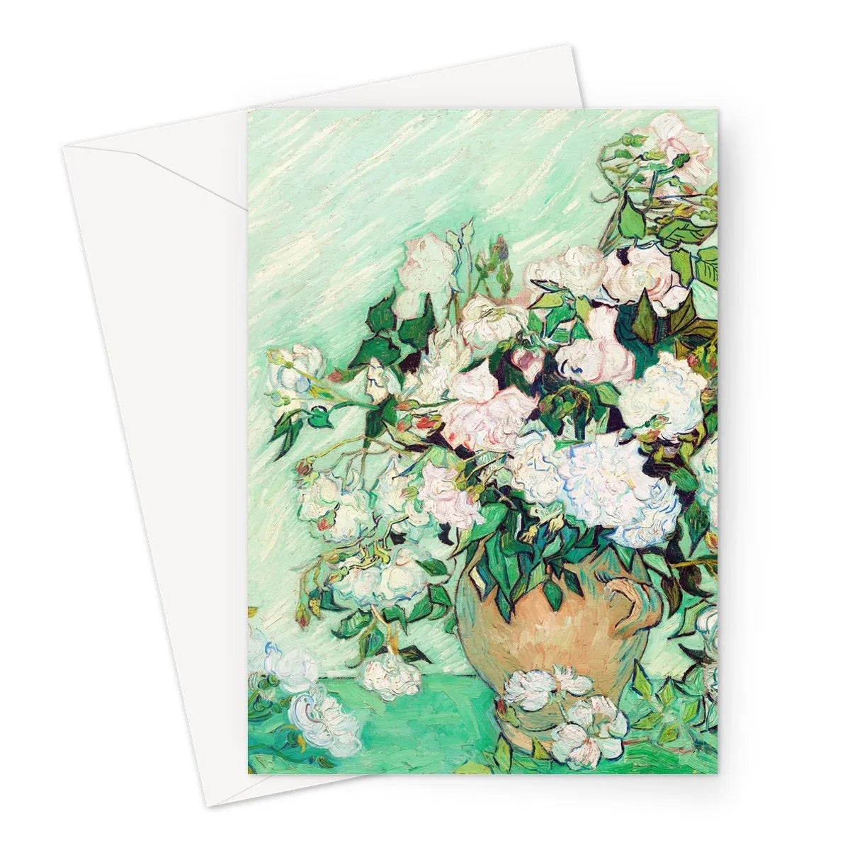 Rose By Vincent Van Gogh Greeting Card - A5 Portrait / 1 Card - Notebooks & Notepads - Aesthetic Art
