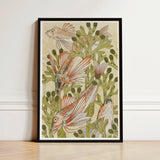 Framed Art Print Stylized Fish Among Green Coral-like Auguste Racinet, Maurice Pillard Verneuil, Nouveau