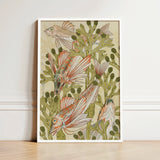 Framed Artwork Intricately Illustrated Fish Among Stylized Green Auguste Racinet, Maurice Pillard Verneuil, Art Nouveau Print
