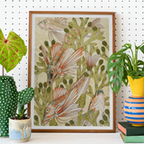 Rouget - Maurice Pillard Verneuil Art Nouveau Print, Framed Art Print Fish Among Olive-green Seaweed Plants