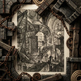 The Round Tower - Giovanni Battista Piranesi Fine Art Print / Canvas Detailed Black-and-white Architectural Sketch Framed Rustic Stone