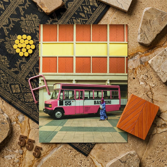 Route 55 - Colorful Kl Street Photography Art Print / Canvas Pink White Vintage-style Bus 55’’ Basmini Vibrant Kl Street, Colorful Urban