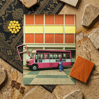 Route 55 - Colorful Kl Street Photography Art Print / Canvas Pink White Vintage-style Bus 55’’ Basmini Vibrant, Urban Malaysia Prints