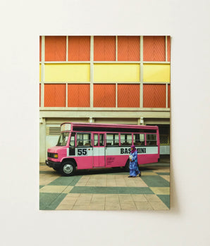 Vibrant Pink White Bas Mini Bus Bold 55’’ Kl Street, Colorful, Urban Malaysia