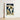 Framed Vintage-style Illustration Man Light-colored Attire Hat Set Gray Pinstripes Bends, Low, Megaphone Tucked Gold, Cap Pulled Forward,