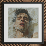 Rub-a-dub - Sexy Gay Dream Art Print, 12x12’’ / 31x31cm / Schwarzer Rahmen / 2’’ Passepartout, Poster Drucke & Visuelle Kunstwerke, Toby Leon