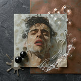 Rub-a-dub - Sexy Gay Dream Art Print / Canvas Square Man Dark Wet Hair Submerged Homoerotic, Petit Mort, Prints