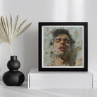 Rub a Dub Sexy Gay Dream Art Print, Framed Portrait Person Submerged Water Bubbles Face