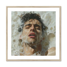 Rub a Dub Sexy Gay Dream Art Print, Person Water Droplets Soap Bubbles Skin