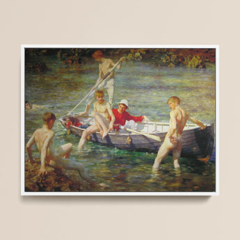 Ruby Gold and Malachite - Henry Scott Tuke Art Print / Canvas, 16x12’’ / 41x31cm / White Frame, Posters Prints & Visual Artwork, Toby Leon