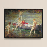 Ruby Gold and Malachite - Henry Scott Tuke Art Print / Canvas Framed Painting Group Young Men Boat Water Rendered Tuke’s Ruby, Malachite