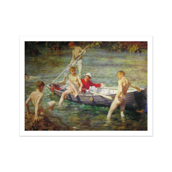 Ruby Gold and Malachite - Henry Scott Tuke Art Print / Canvas Painting Boys Tuke’s Ruby, Malachite Unfolds, Crystalline Shallows