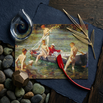 Ruby Gold and Malachite - Henry Scott Tuke Art Print / Canvas Rectangular Postcard Classical Painting Nude Men Boat Water Tuke’s Ruby,