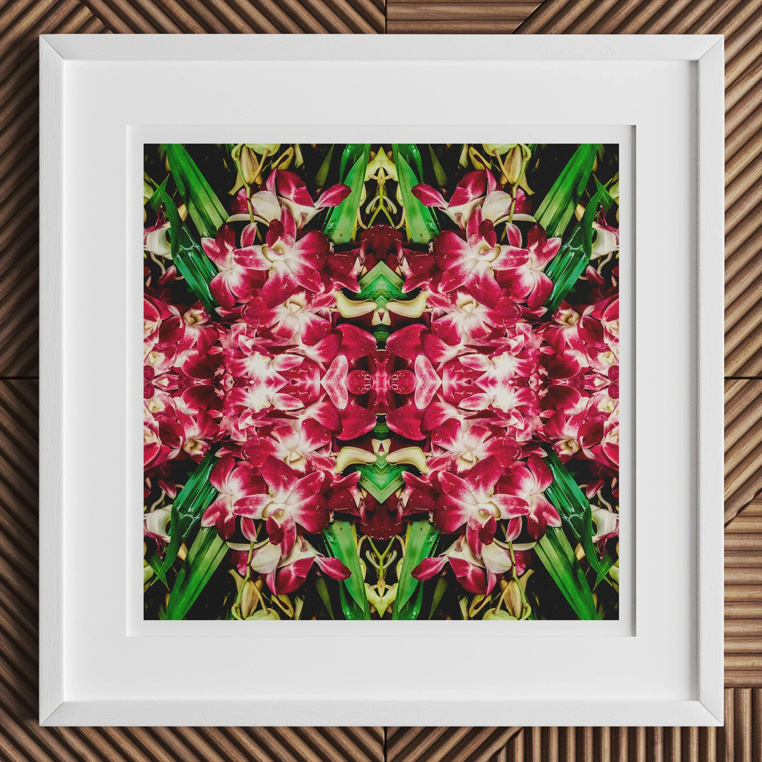 Ruby Reds - Bkk Flower Market Orchid Op Art Print Posters Prints & Visual Artwork