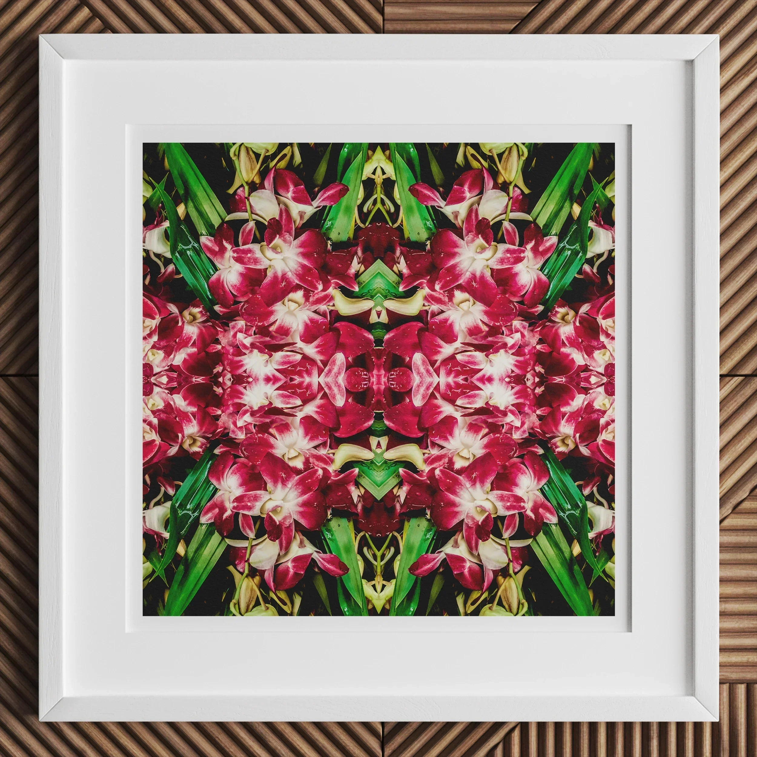 Ruby Reds - Bkk Flower Market Orchid Op Art Print