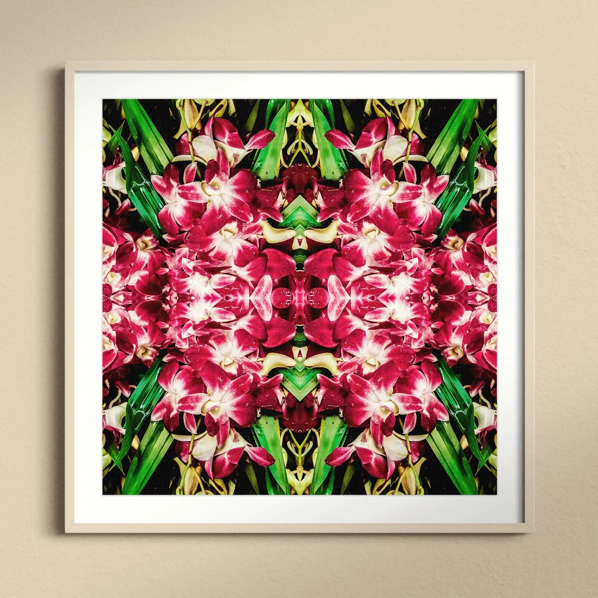 Ruby Reds - Bkk Flower Market Orchid Op Art Print